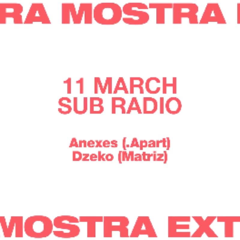 Flyer: 11 March, Sub Radio — Anexes (.apart), Dzeko (Matriz)