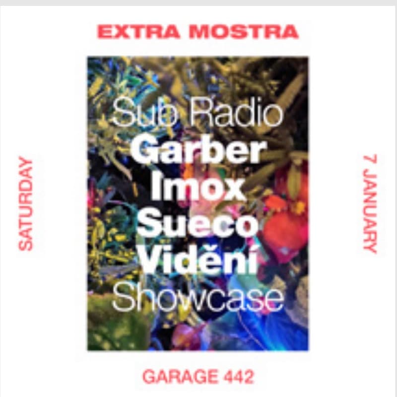 Flyer: Saturday 7 January, Garage 442 — Sub Radio showcase with Garber, Imox, Sueco and Vidění