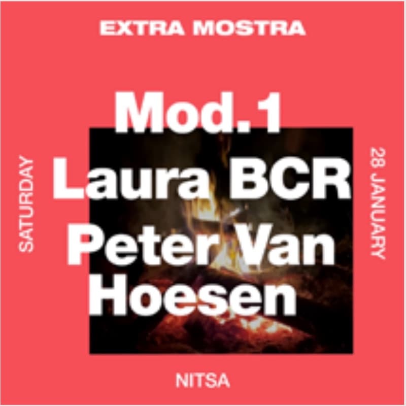 Flyer: Saturday 28 January, Nitsa — Mod.1, Laura BCR and Peter Van Hoesen