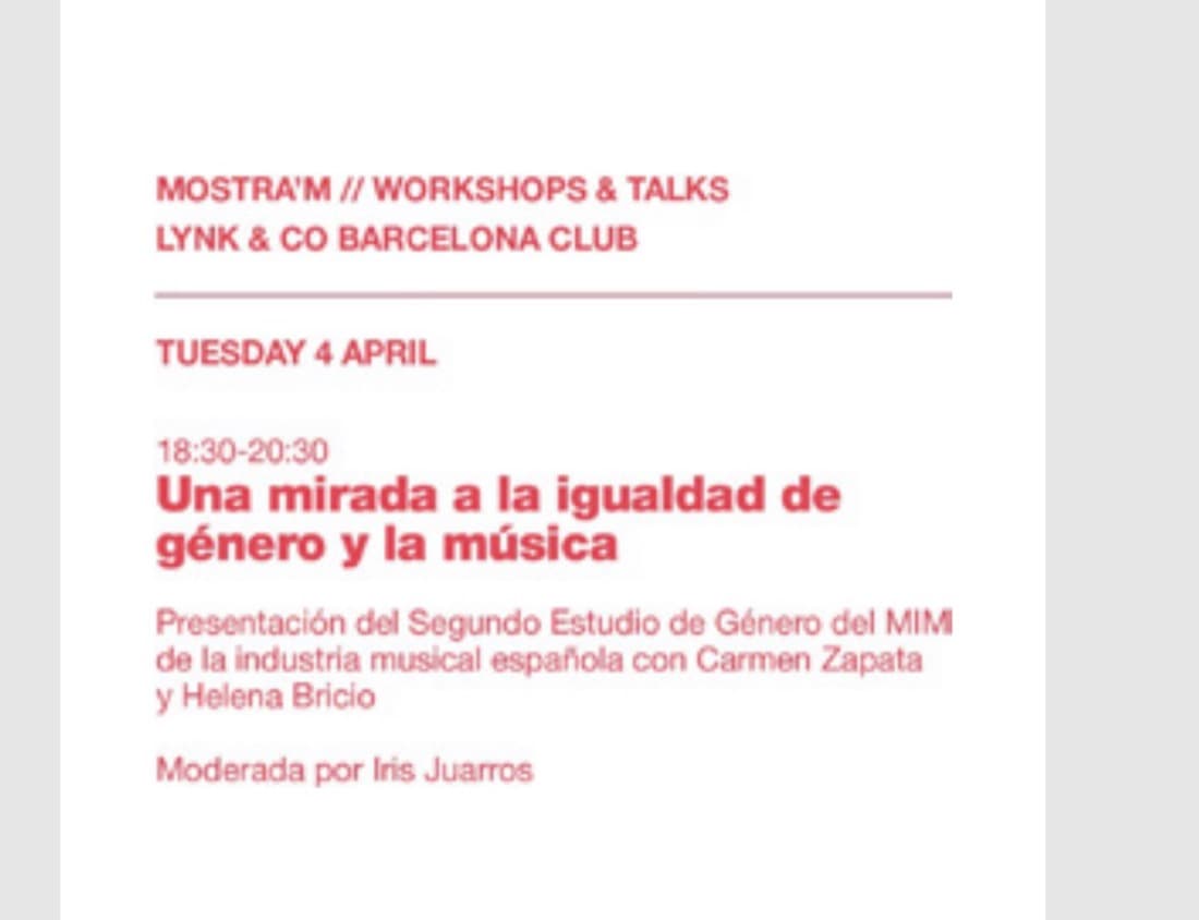 Mostra'm 2023 programme card: Tuesday 4 April, 18:30–20:30 at Lynk & Co Barcelona Club